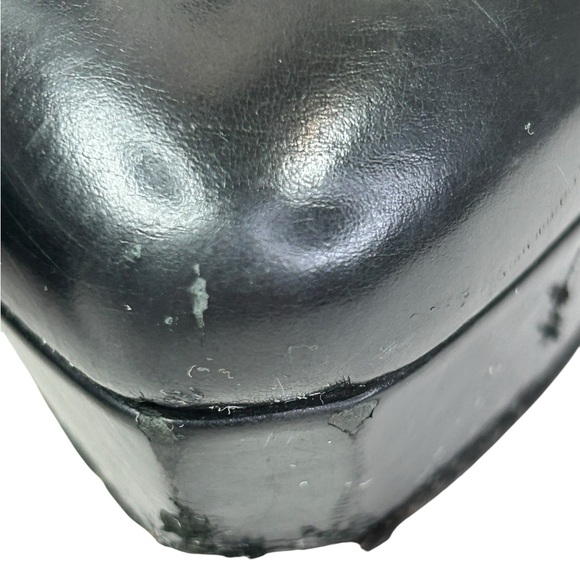 Gucci black leather and suede platform ankle shoe bootie size 8.5 38.5 Back Zip - Picture 6 of 11